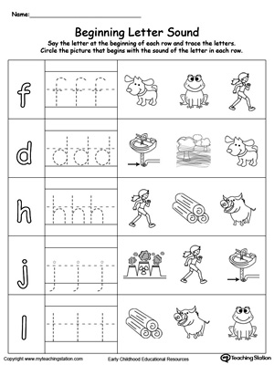 matching beginning sounds worksheet