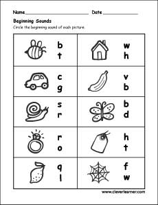 matching beginning sounds worksheet