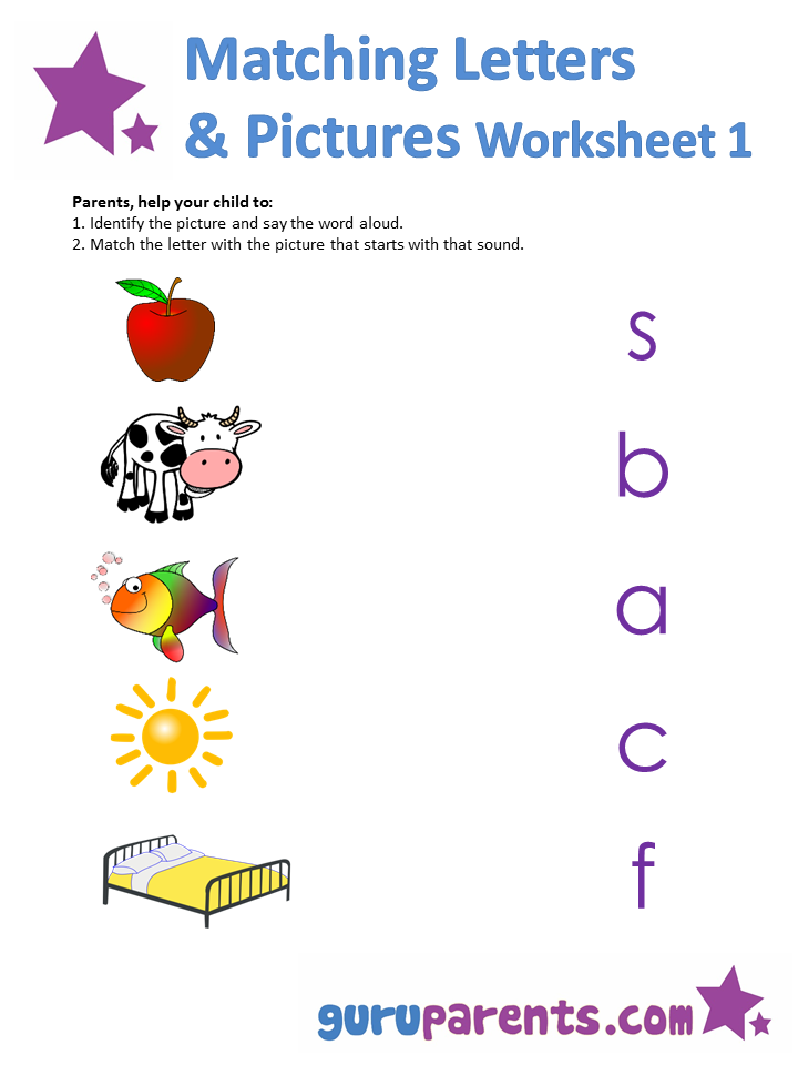 matching letters worksheet