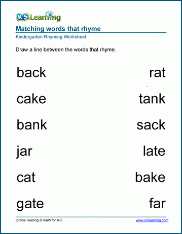 matching rhyming words