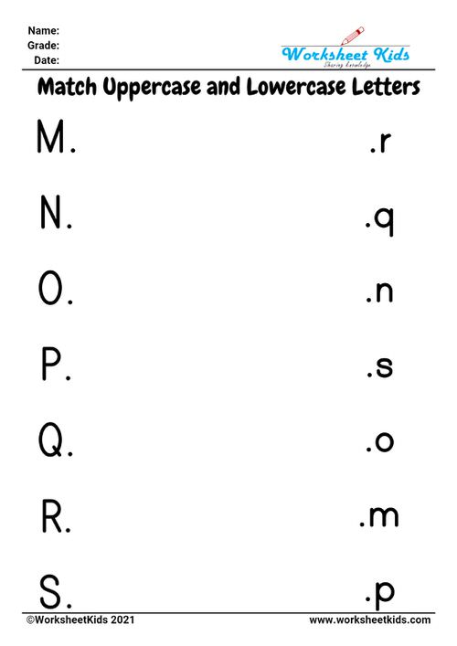 Cut and paste matching alphabet worksheets : letters and pictures