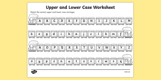 matching uppercase and lowercase letters worksheet