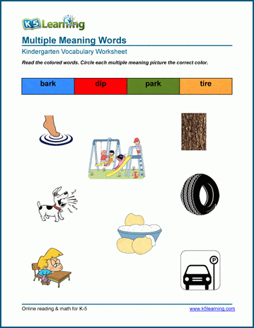 matching vocabulary worksheet