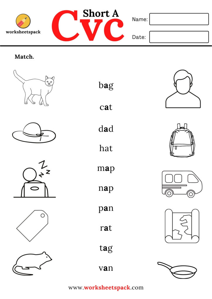 matching words to pictures worksheet