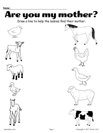 matching worksheet for kindergarten