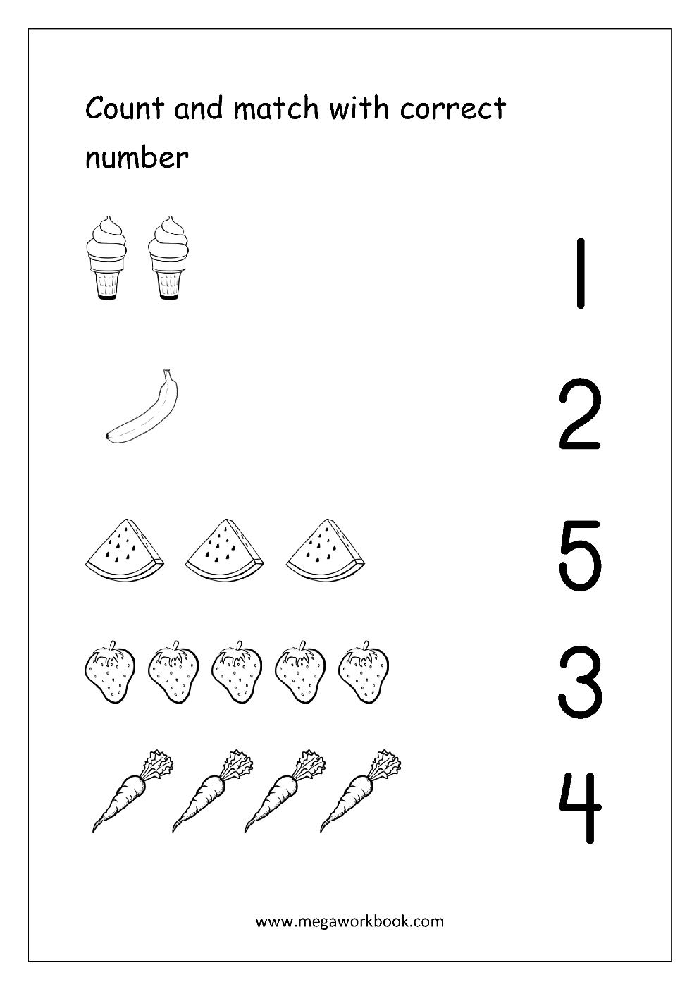 Free Printable Number Matching Worksheets For Kindergarten And ...