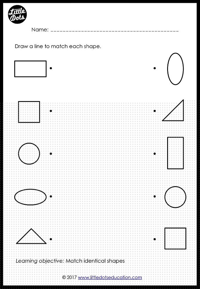 matching worksheet for preschool