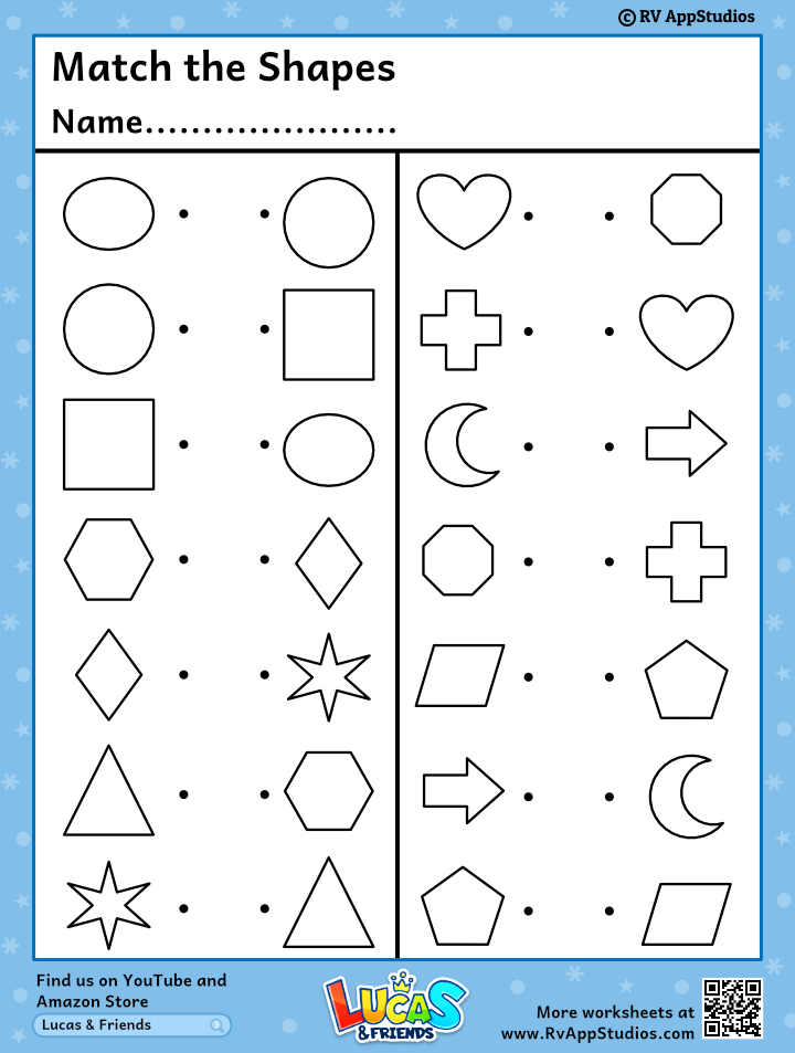 Shapes Matching Worksheets | Preschool Shapes Worksheets