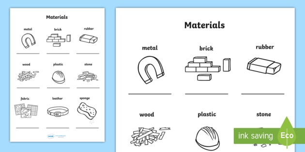 Materials Worksheet / Worksheet - Materials Worksheet / Worksheet