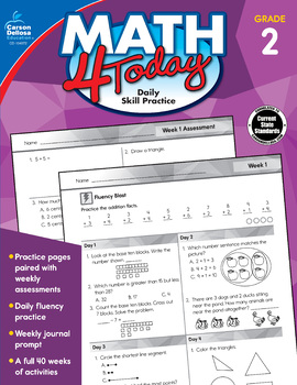 Math 4 Today Workbook Grade 2 Printable 104972-EB by Carson ...
