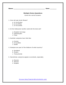 Reading Worksheets for 5th Graders