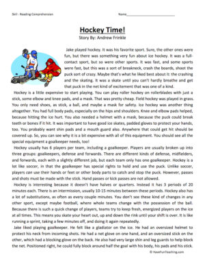 Fifth Grade Reading Comprehension Worksheets  