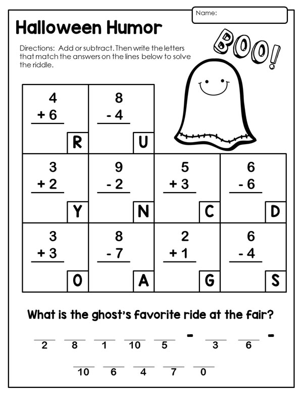 math activity sheets for 1st graders