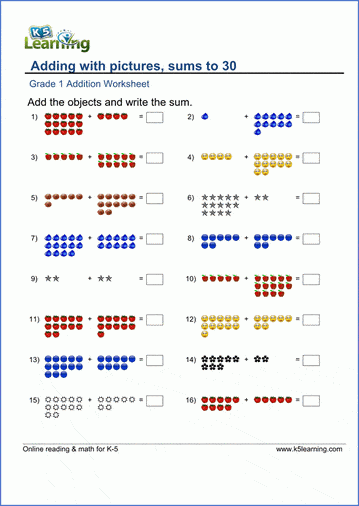 First Grade Math Worksheets | Worsheets library
