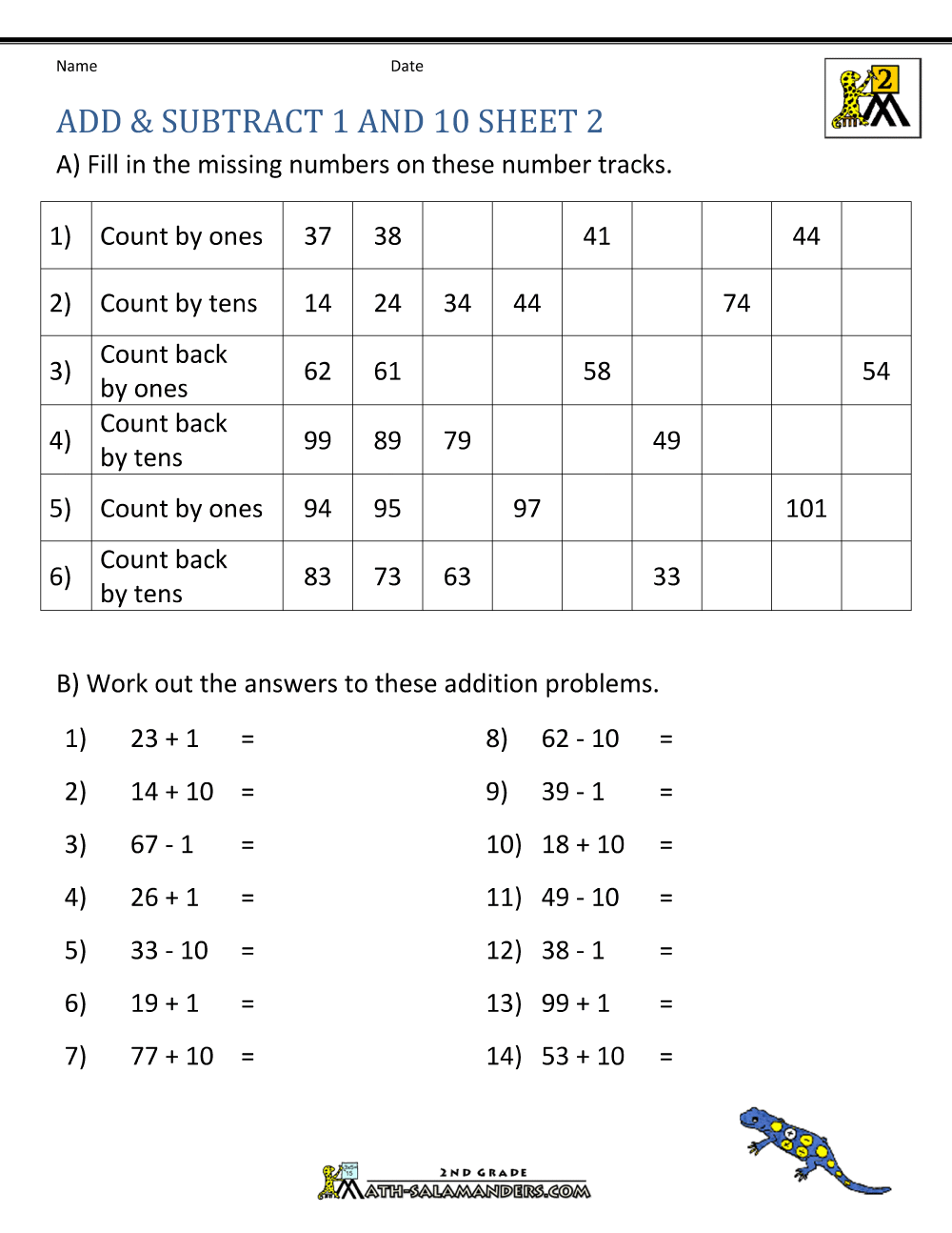 Printable Addition and Subtraction Worksheets