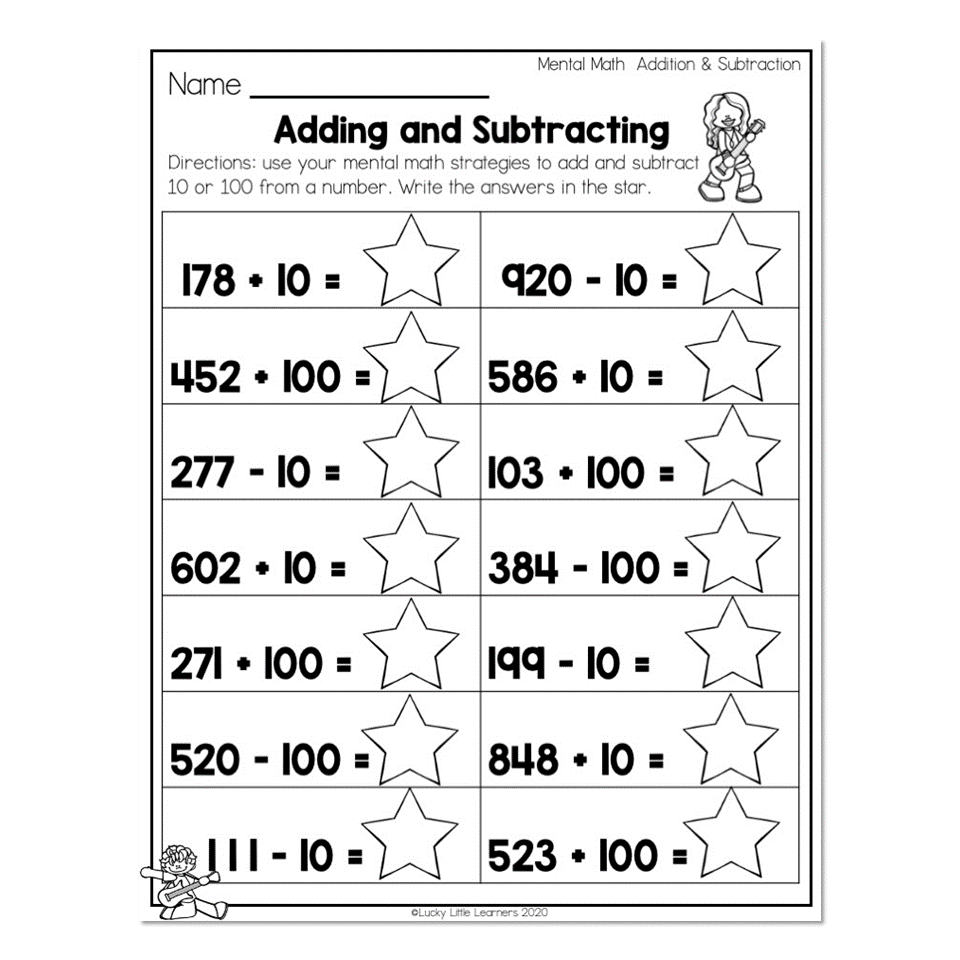 2nd Grade Math Worksheets - Place Value - Mental Math Addition ...