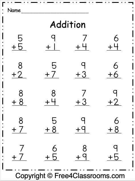Free 1 Digit Addition Math Worksheet - Free Worksheets ...