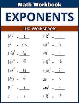 Exponents Math Workbook 100 Worksheets: Hands-on Practice for ...