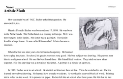 Artistic Math - Reading Comprehension Worksheet | edHelper
