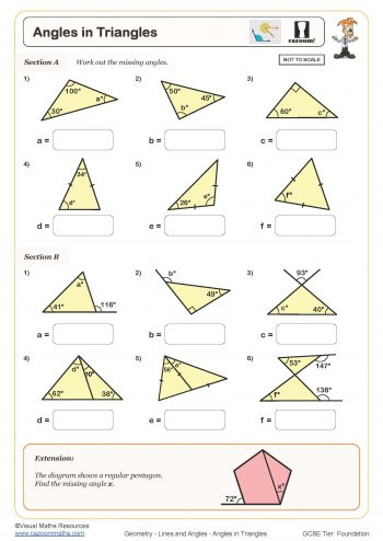 Lines and Angles Worksheets - Printable Angles and Parallel Lines ...