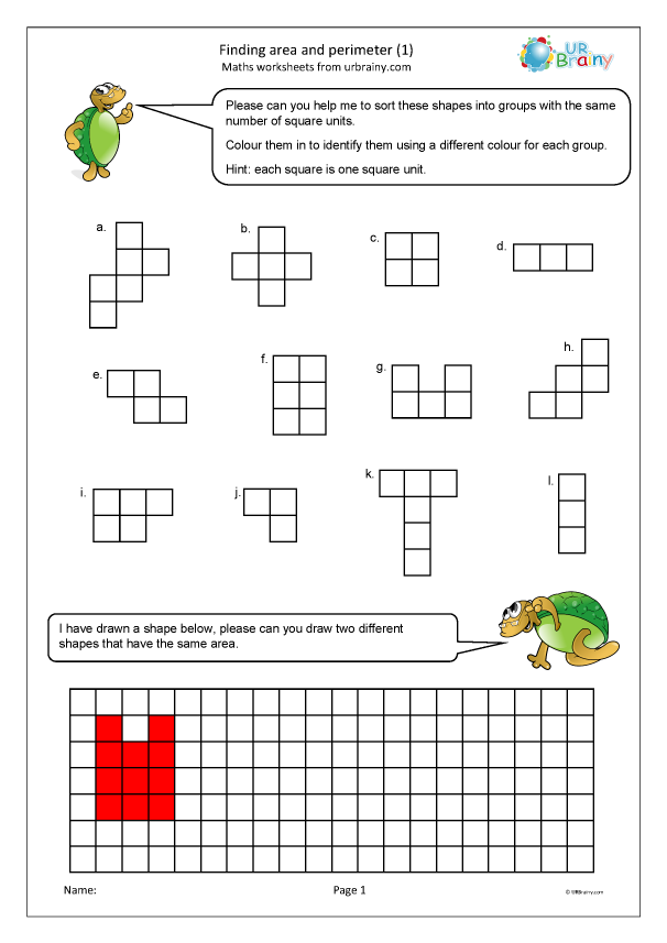 math area and perimeter worksheet