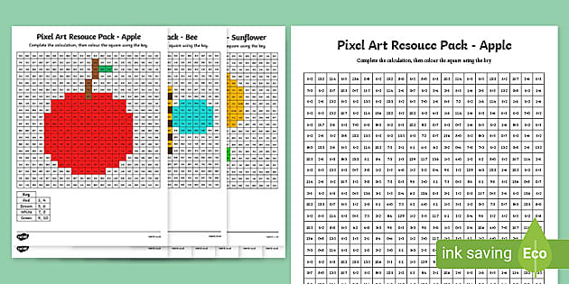 FREE! - Pixel Art Worksheets To Colour (teacher made)