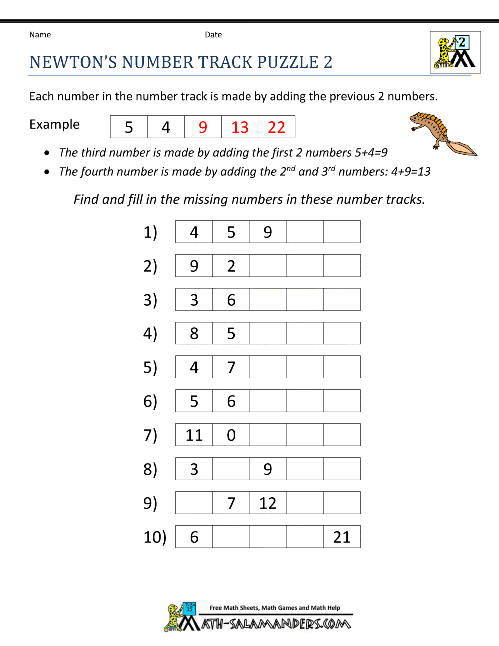 math brain teaser worksheet