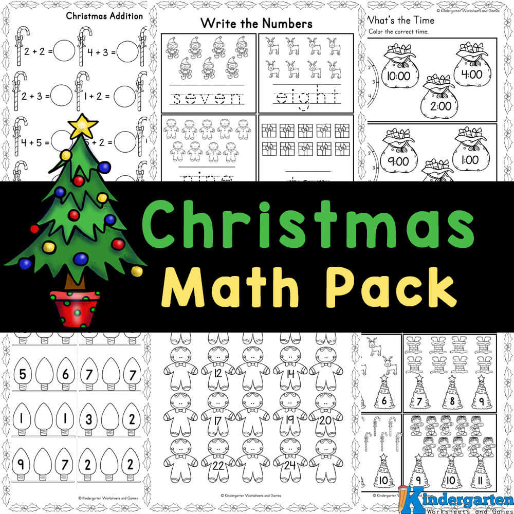 ? FREE Christmas Math Worksheets for Kindergarten