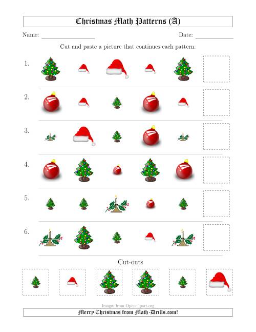 Christmas Picture Patterns with Shape and Size Attributes (A)