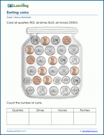 1st Grade Counting Money Worksheets - free &  printable | Worsheets library