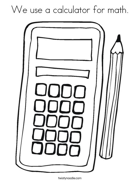 We use a calculator for math Coloring Page - Twisty Noodle