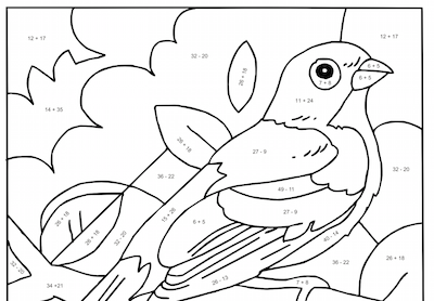 Addition Coloring Activities - Mosaic Pictures With Basic Addition