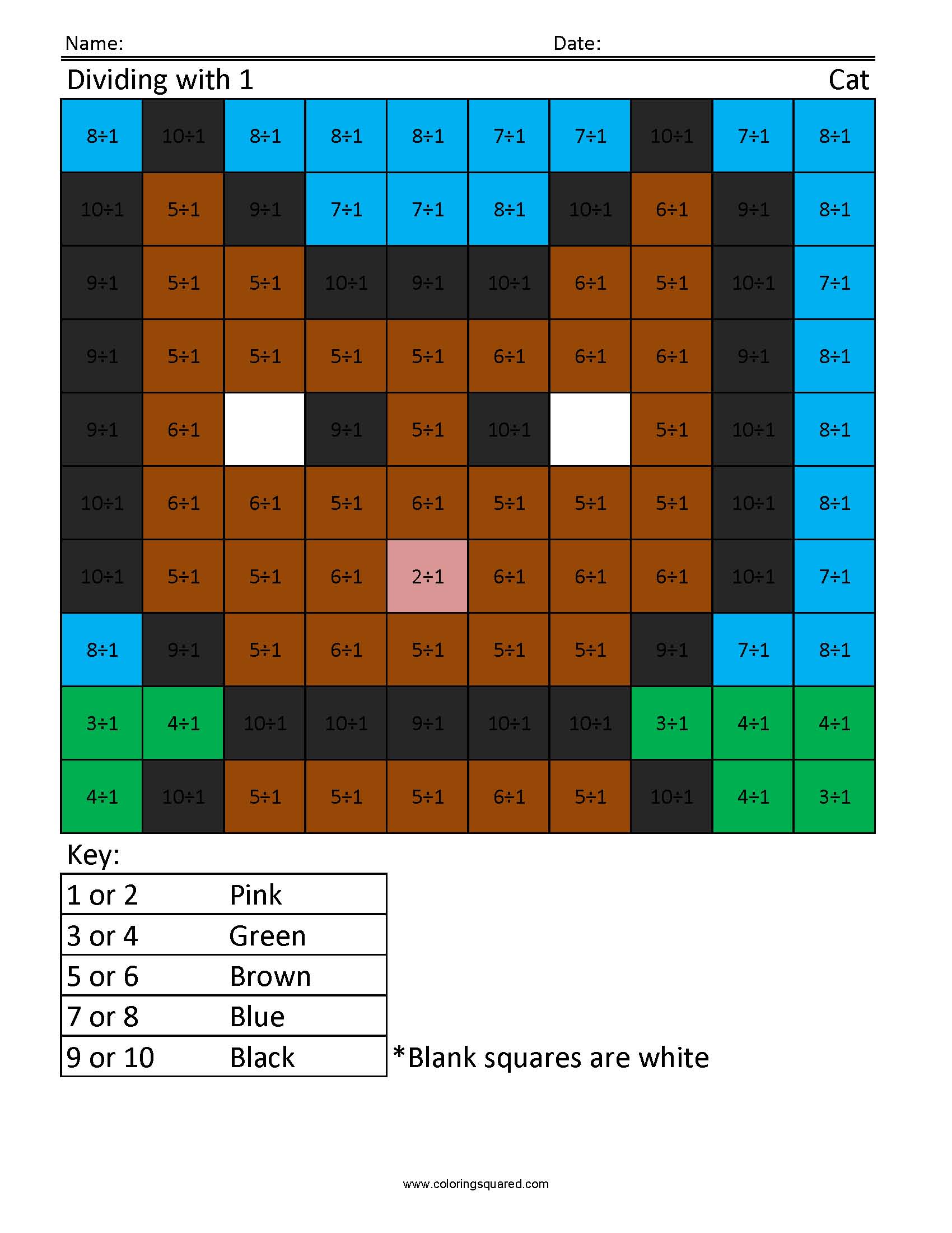 3rd Grade Math - Coloring Squared