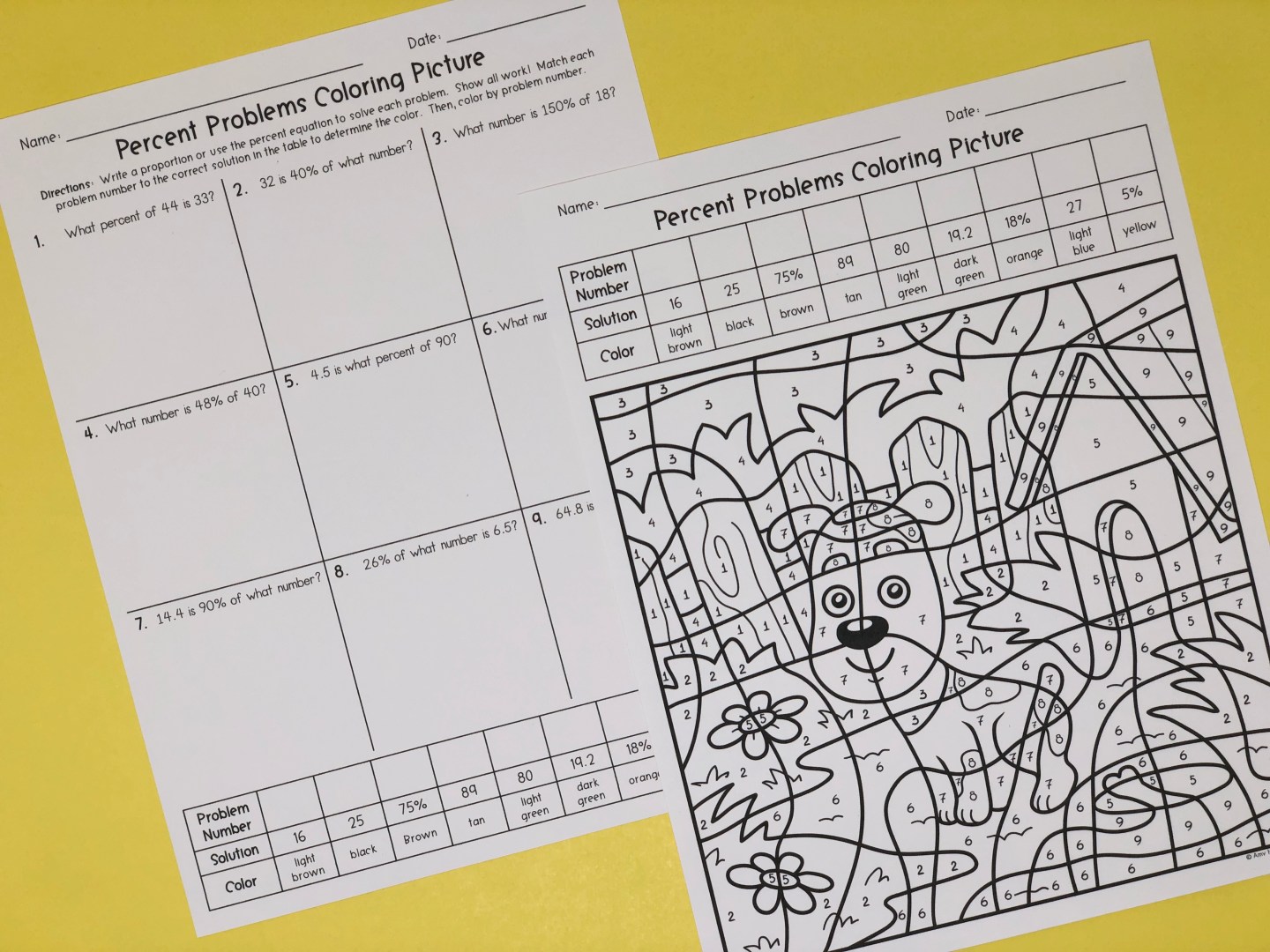 math coloring worksheet middle school