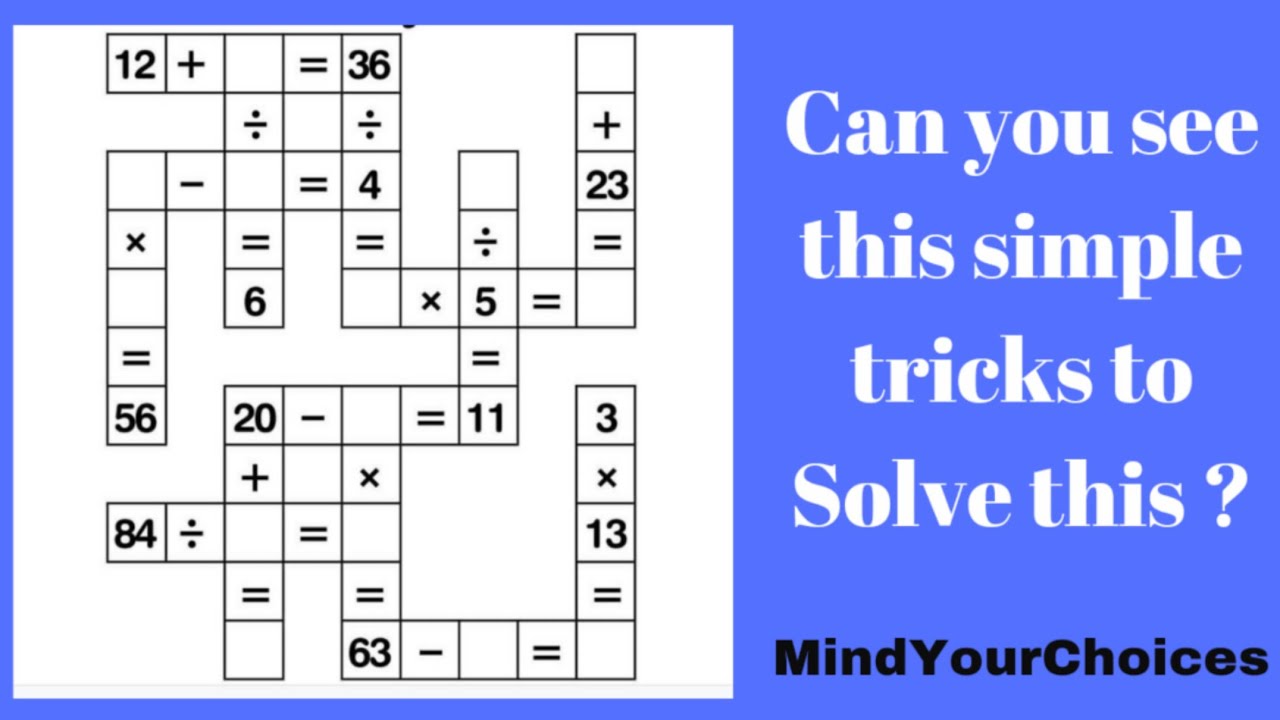 math crossword puzzles