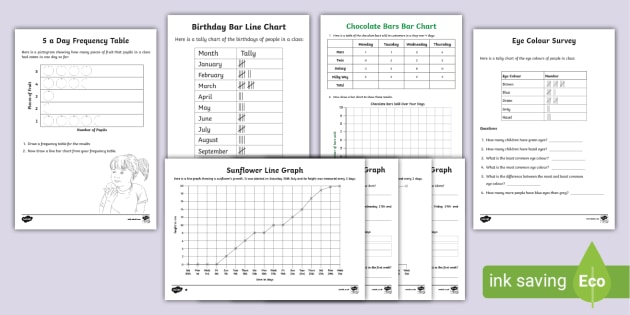 KS1 Data Handling Worksheets Pack | KS1 Maths (teacher made)