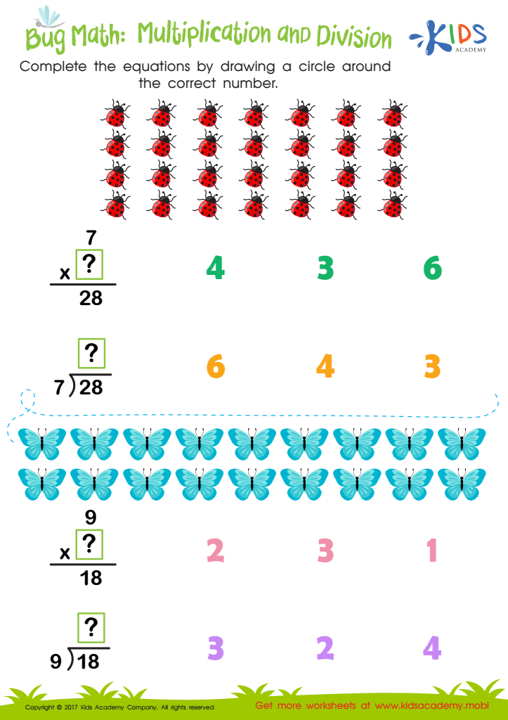 Multiplication and Division Worksheet: Free Printable PDF for Kids