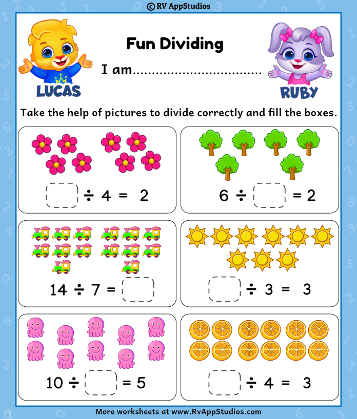 math division worksheet to print