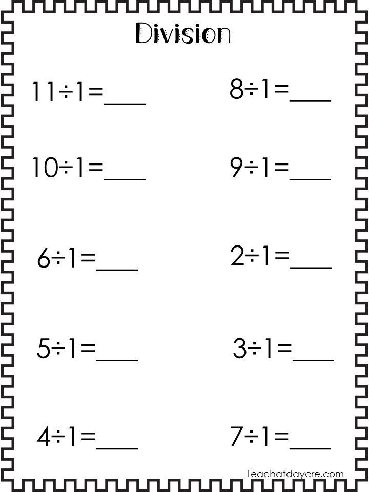10 Printable Division Worksheets. Numbers 1-10. 3rd-5th Grade Math ...