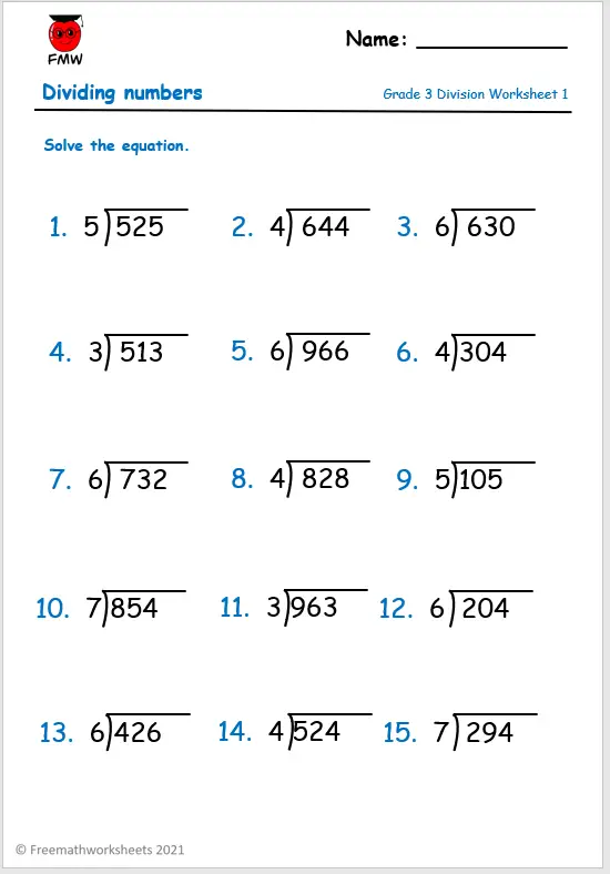Grade 3 Division Worksheets | Free Worksheets | Printables