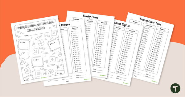Multiplication and Division Minute Math Booklet | Teach Starter