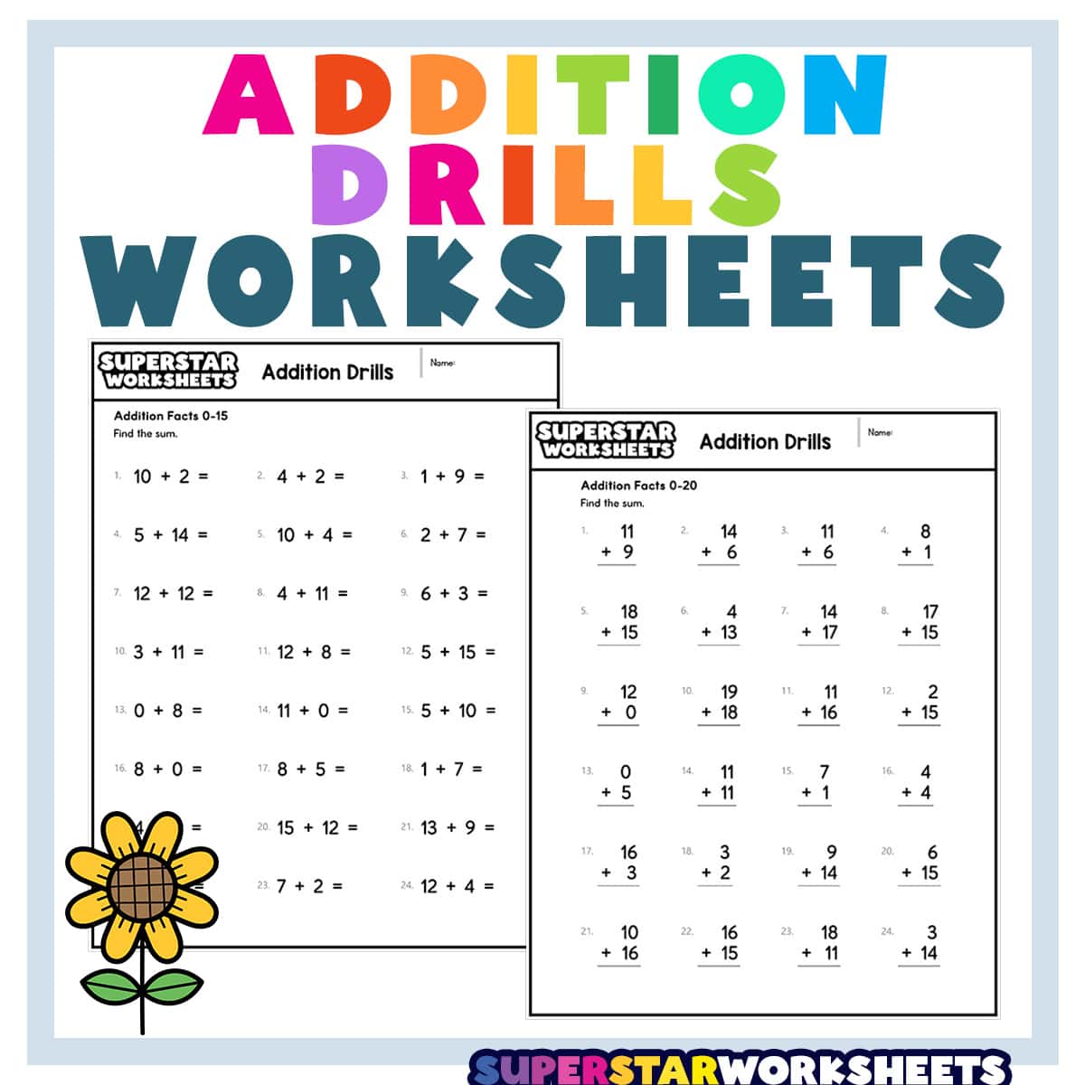 Addition Drills -Worksheets Library