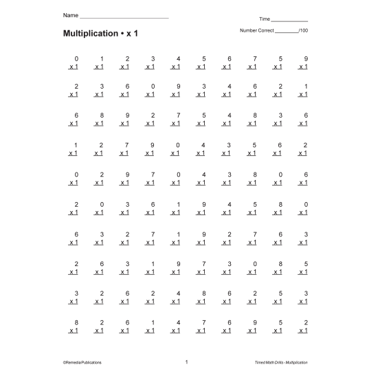 math drills multiplication