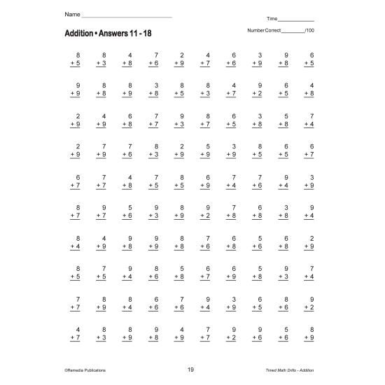 Timed Math Drills (Bundle)