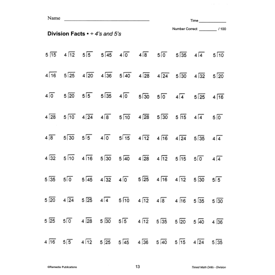 math drills