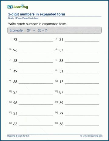 Write numbers in expanded form worksheets| Worsheets library