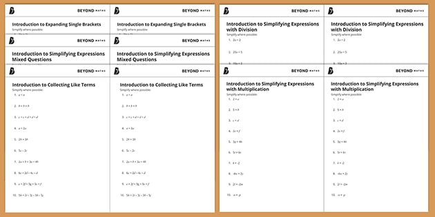 ? Introduction to Simplifying Algebraic Expressions Pack |KS3