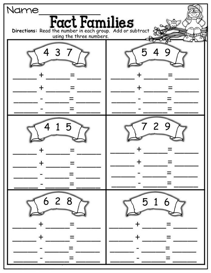 math fact family worksheet