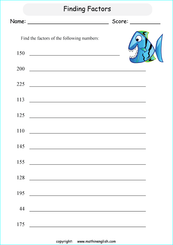 Printable primary math worksheet for math grades 1 to 6 based on ...