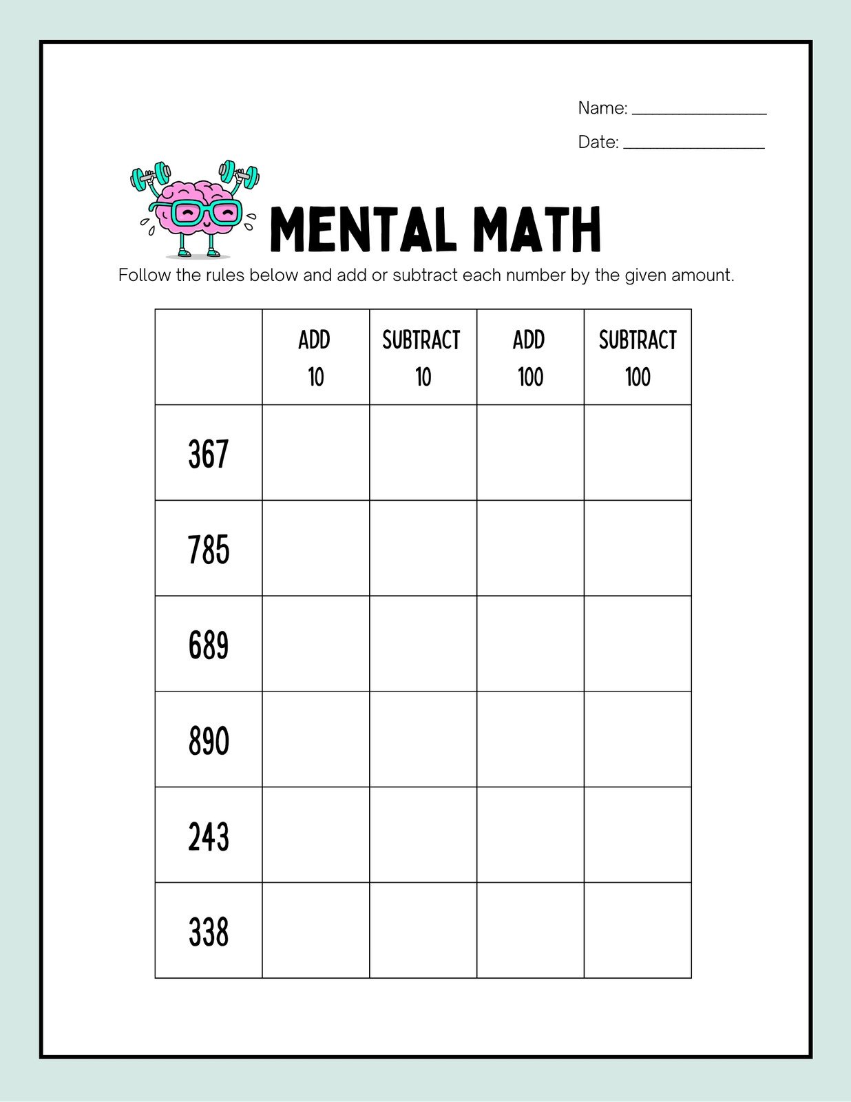 Free printable 2nd grade math worksheet templates 